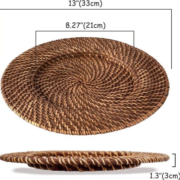 Rattan Charger Espresso Color Set of 4 - Picture 14 of 14